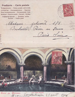 LEVANT / TURQUIE - 1906 - 2 CARTES TYPE MOUCHON De CONSTANTINOPLE Dont UNE CORRESPONDANCE D'ARMEE ! => PARIS - Storia Postale