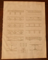 Plan De Planchers En Fer Et En Bois. Etude Comparative De Divers Types. 1875 - Public Works