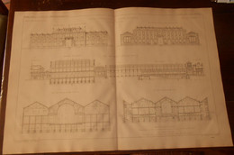 Plan Du Nouvel Etablissement Des Pompes Funèbres à Paris. 1875 - Public Works