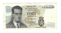 *Belguim 20 Francs 1964  Esselen  138b - 20 Franchi