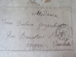 France - Lettre 1868 Non-affranchie Circulée Entre Miramas Et Avignon - Ambulant Marseille-Lyon - 1849-1876: Classic Period