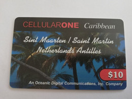 St MAARTEN  Prepaid  $10,- PARADISE WIRELESS PALM TREES       Fine Used Card  **10131** - Antille (Olandesi)