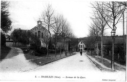 Noailles Oise Avenue De La Gare Animée 1910 état Superbe - Noailles