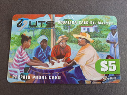 ST MAARTEN  SOUALIGA CARD PREPAID    $5,-   **10136** - Antilles (Netherlands)