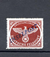 Deutsches Reich Feldpost Inselpost Michel Nummer 10 Zagabria Mnh** - Service
