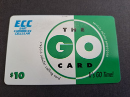 St MAARTEN  Prepaid  $10,- ECC  THE GO CARD /GREEN          Fine Used Card  **10146** - Antillen (Nederlands)