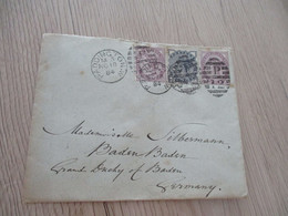 Great Britain Belle Lettre London Pour Baden Baden Germany 1884 Avec 3 TP Anciens - Lettres & Documents