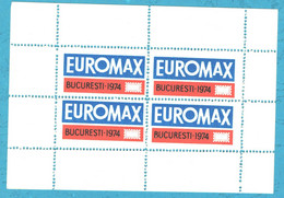 Romania  , Roumanie , Euromax , Bucuresti  1974 , Sheetlet , MNH - Errors, Freaks & Oddities (EFO)