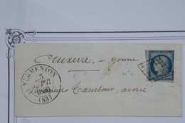 #17 FRANCE  BELLE LETTRE 25 09 1850 VERMENTON  POUR  AUXERRE  YONNE + CERES N°4 + VOISIN ++ AFFRANCH.  INTERESSANT - 1849-1850 Cérès