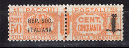 Repubblica Sociale (1944) - Pacchi Postali, 50 Cent. ** - Comma Leggermente Bruna - Postpaketten