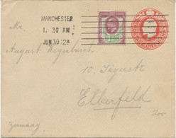 GB 1912, Superb EVII 1 D Red Postal Stationery Envelope Uprated With 1 ½ D Somerset House Printing Tied By MANCHESTER - Briefe U. Dokumente