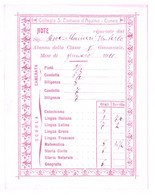 16869 "COLLEGIO CONVITTO S. TOMMASO D'ACQUINO-CUNEO-PAGELLA MENSILE GENNAIO-1911" ORIGINALE - Diploma & School Reports
