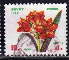 UAR EGYPT EGITTO 1976 FOR USE ON GREETING CARDS FLORA FLOWERS SCARBOROUGH LILY 10m USED USATO OBLITERE' - Oblitérés