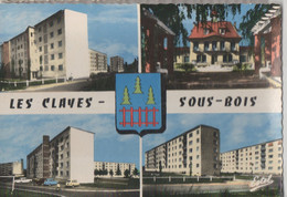 CPSM, LES CLAYES-SOUS-BOIS, (78), Multivues, écrite, Timbrée, De 1968,  écusson, - Les Clayes Sous Bois