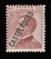 Isola Egeo - Castelrosso - (soprastampa Obliqua): 85 C. Bruno Rosso - 1924 - Castelrosso