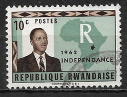 Rwanda 1962. Scott #1 (U) Gregoire Kayibanda And Map Of Africa - Oblitérés