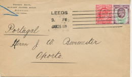 GB 1911 King EVII 1d And 1 ½d Mixed Postage (both PERFINS „BS / D“, 1 D Reversed!) Tied By LEEDS Columbia Machine - Covers & Documents