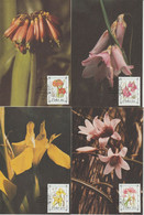 Afrique Du Sud Ciskei Carte Maximum 1988 Fleurs 127-130 4 Cartes - Ciskei