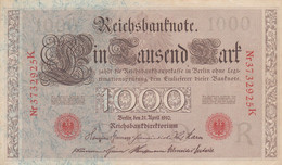 GERMANIA - 1910 PERIODO IMPERO BANCONOTE TEDESCA 1000 EINTAUSEND ZART MARK GERMANY - 1000 Mark