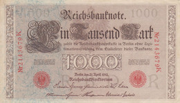 GERMANIA - 1910 PERIODO IMPERO BANCONOTE TEDESCA 1000 EINTAUSEND ZART MARK GERMANY - 1000 Mark