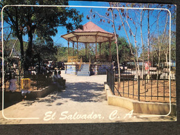 Postcard Central Park La Unión 2012( Firefighter Car Stamp) - El Salvador