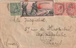 Lettre Avec Vignette Patriotique De La Guerre 1914 1918 - Brieven En Documenten