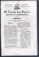 Newspaper 'O Correio Das Damas - Journal Of Literature And Fashion' Nº. 18 June 1841. 8 Pages. Very Rare. Zeitung 'O Cor - Livres Anciens