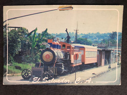 Postcard Train In Sonsonate 2017 ( Lions Club And Santa Ana Church Stamps) - El Salvador