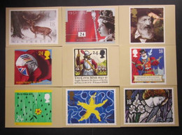 1992 THE COMPLETE YEAR SET OF COMMEMORATIVE P.H.Q. CARDS UNUSED. ISSUE Nos. 140 To 148 (B) #00535 - Tarjetas PHQ