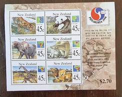 NOUVELLE ZELANDE Ours, Panda, Tigre, Elephant, Lion, Philakorea 1994 Yvert  BF 97 Neuf Sans Charnière (MNH) - Bears
