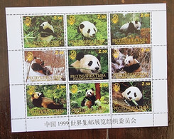 RUSSIE Panda  Feuillet 9 Valeurs émis En 1999 Neuf Sans Charnière (MNH) China 99 - Bären