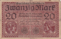 GERMANIA - 1918  BANCONOTE TEDESCA - 20 MARK - 20 Mark