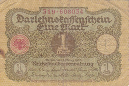 GERMANIA - 1920  BANCONOTE TEDESCA - 1 MARK - 1 Mark