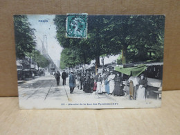 PARIS (XXème) Marché De La Rue Des Pyrénées Belle Animation Couleur - Paris (20)