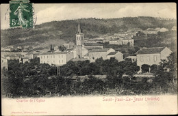 CPA Saint Paul Le Jeune Ardèche, Quartier De L'Église - Other & Unclassified