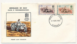 MALI => Env. FDC => 2 Val. Pour Un Monde Affranchi De La Faim - 21 Mars 1963 - Bamako - Mali (1959-...)