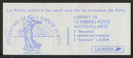 France - Frankreich Carnet 2003 Y&T N°CUCAD1511 - Michel N°MHSK(?) *** - Semeuse De Roty - RGR2 - Modernes : 1959-...