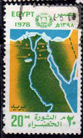 UAR EGYPT EGITTO 1978 26th ANNIVERSARY OF REVOLUTION NEW CITIES ON MAP 20m USED USATO OBLITERE' - Oblitérés