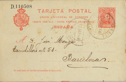 1906 , BARCELONA , E.P. 47 CIRCULADO , LA GARRIGA - BARCELONA - 1850-1931