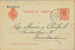 1916 , VALENCIA  , E.P. 49 CIRCULADO , GANDIA - BARCELONA - 1850-1931