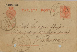 1918 , ALBACETE   , E.P. 49 CIRCULADO , ALCARAZ - VALENCIA - 1850-1931