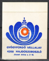 Spa Bath Thermal Hydrotherapy 1980 Hungary HAJDÚSZOBOSZLÓ - LABEL CINDERELLA VIGNETTE - Self Adhesive 40x40 Mm - Termalismo