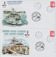 14403  BASE NAVALE De NOUMÉA - JOURNÉE PORTE OUVERTE  - NOUMÉA Le 27/8/2016 - 2 Enveloppes - Storia Postale