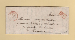 Rodez (en Rouge) - 11 - Aveyron - PP Port Paye - 3 Aout 1844 - Courrier De Carcenac - 1801-1848: Précurseurs XIX