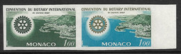 Monaco N°726** Essai Non Dentelé. Une Paire Rotary Club. - Plaatfouten En Curiosa