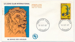 MALI => Envel. FDC => 90F LION'S Club International - 16 Oct 1967 - Bamako - Mali (1959-...)