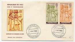 MALI => Envel. FDC => 2 Val. Sauvegarde Des Monuments De Nubie - 9 Mars 1964  - Bamako - Mali (1959-...)