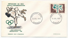 MALI => Envel. FDC => 2 Val. SPORTS - Jeux Africains De Brazzaville - 19 Juillet 1965 - Bamako - Malí (1959-...)