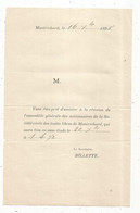 Convocation Assemblée Générale Des Actionnaires De La Sté Civile Des ECOLES LIBRES De MONTRICHARD ,1895, Frais Fr 1.75 E - Non Classés