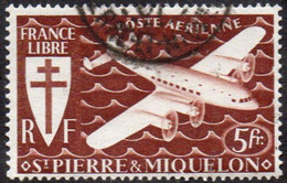 Saint Pierre Et Miquelon Obl. N° PA   6 - Avion, Fairey FC-1, Survolant La Mer (série De Londres) - Timbres-taxe